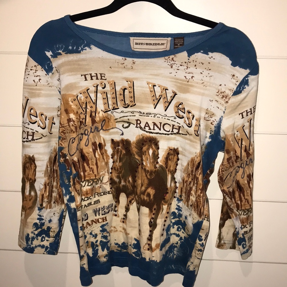 BIT & BRIDLE The Wild West 3/4 Sleeve Top